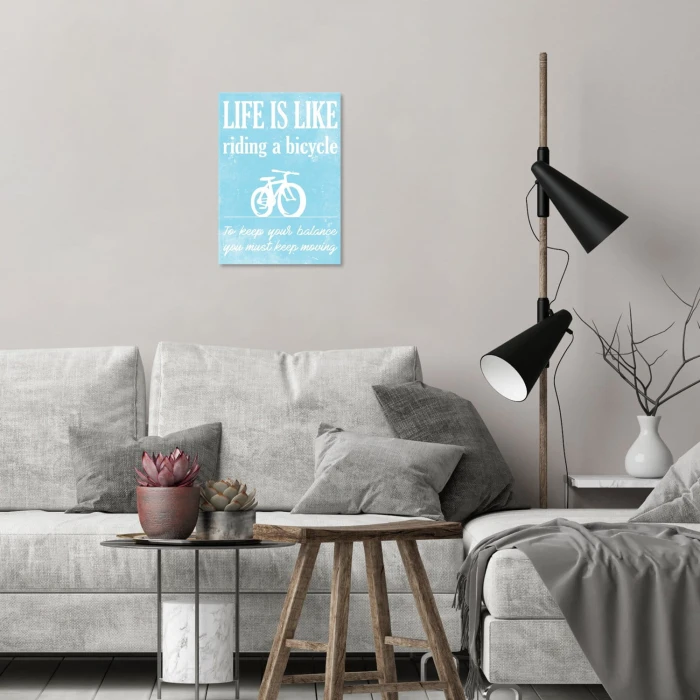 Plakat metalowy Life is like a bike Prezent