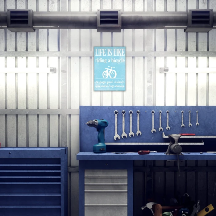 Plakat metalowy Life is like a bike Prezent