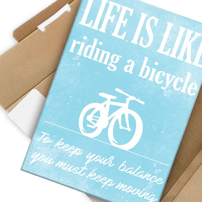 Plakat metalowy Life is like a bike Prezent