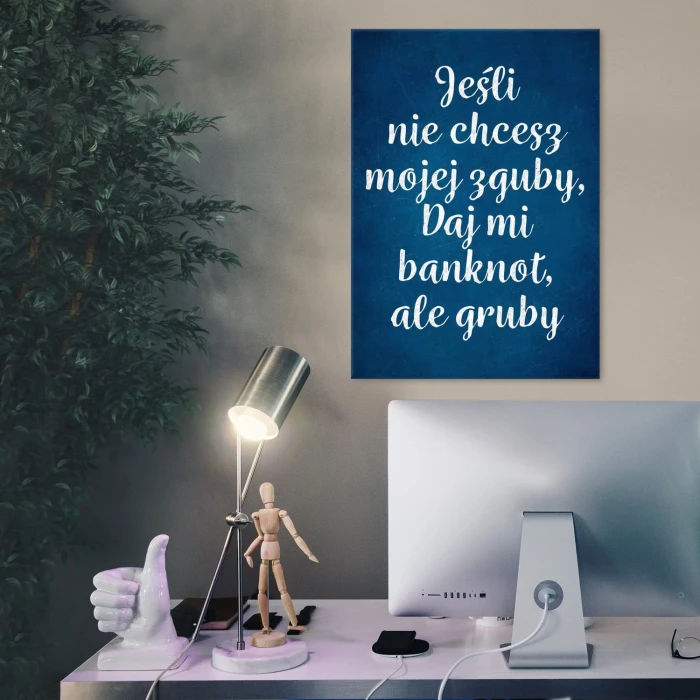 Plakat metalowy Gruby banknot Prezent