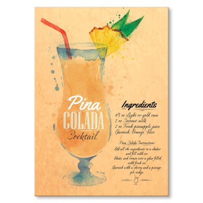 Plakat metalowy Pina colada Prezent