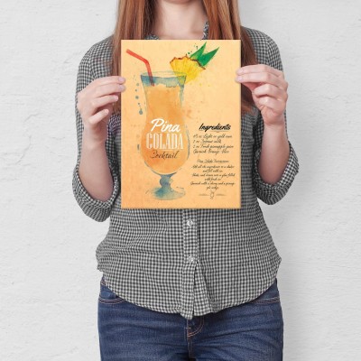 Plakat metalowy Pina colada Prezent