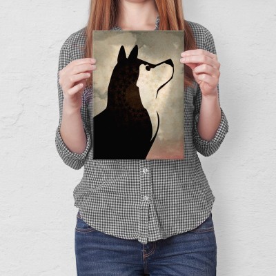 Plakat metalowy Pies Husky Prezent