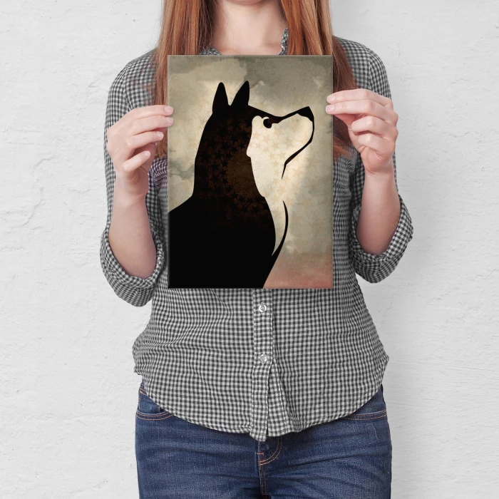 Plakat metalowy Pies Husky Prezent