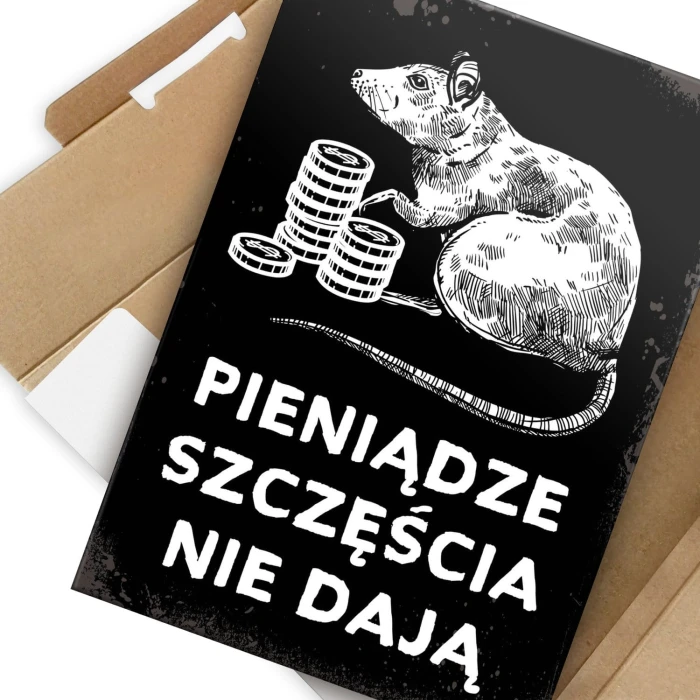Plakat metalowy Pieniądze a szczęście Prezent