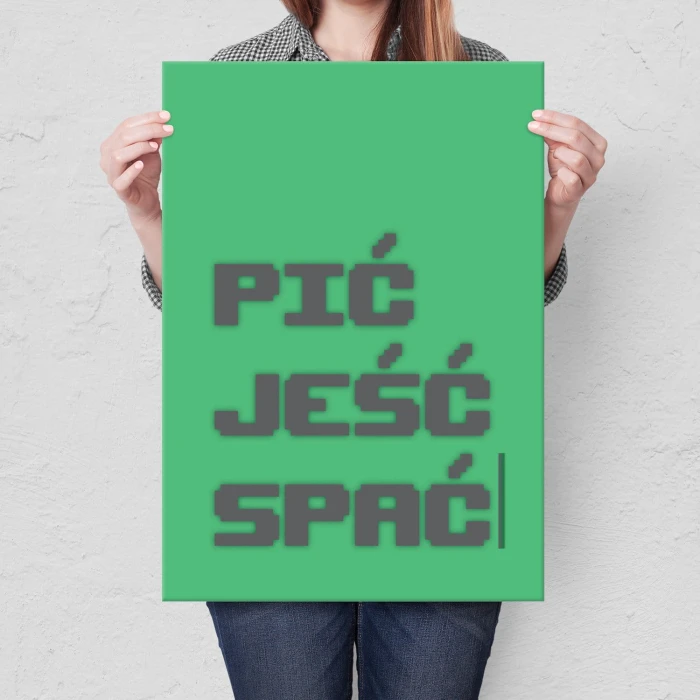 Plakat metalowy Pić jeść spać Prezent