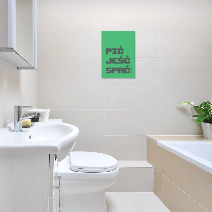 Plakat metalowy Pić jeść spać Prezent