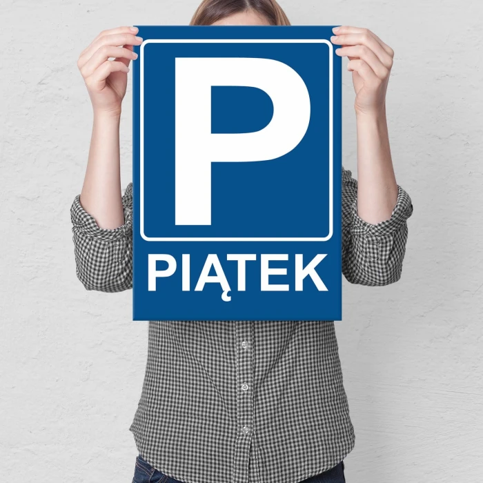 Plakat metalowy Parking piątek Prezent