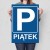 Plakat metalowy Parking piątek Prezent