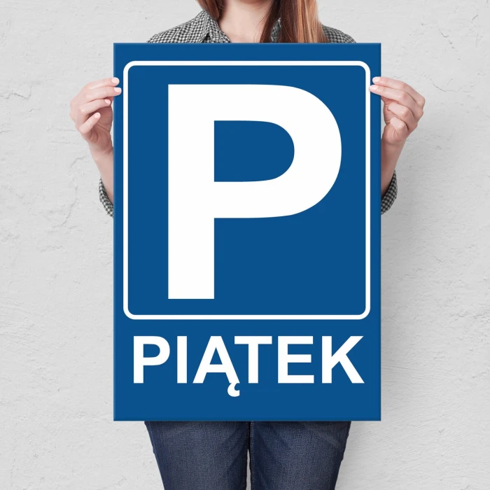 Plakat metalowy Parking piątek Prezent