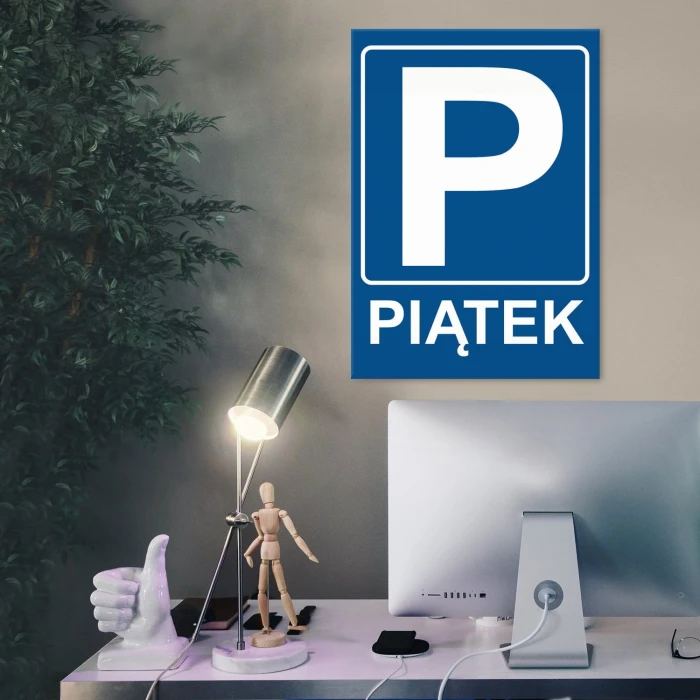 Plakat metalowy Parking piątek Prezent