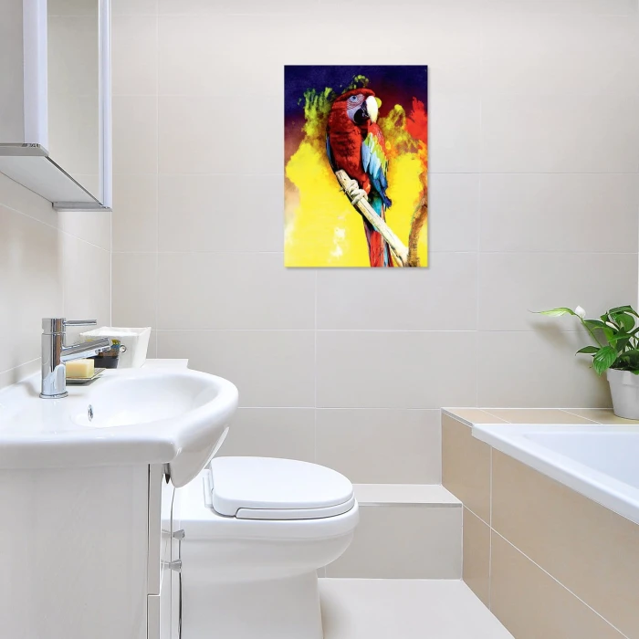 Plakat metalowy Kolorowa Papuga Prezent