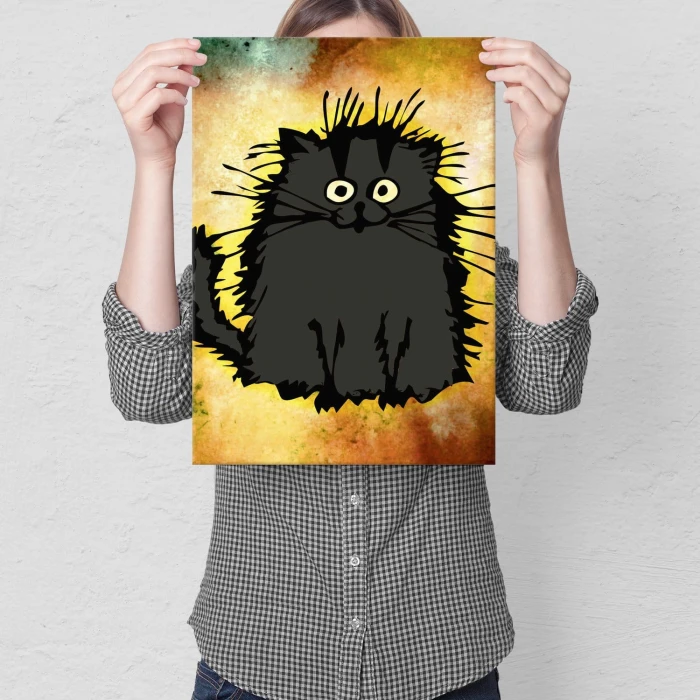 Plakat metalowy Słodki koteł Prezent