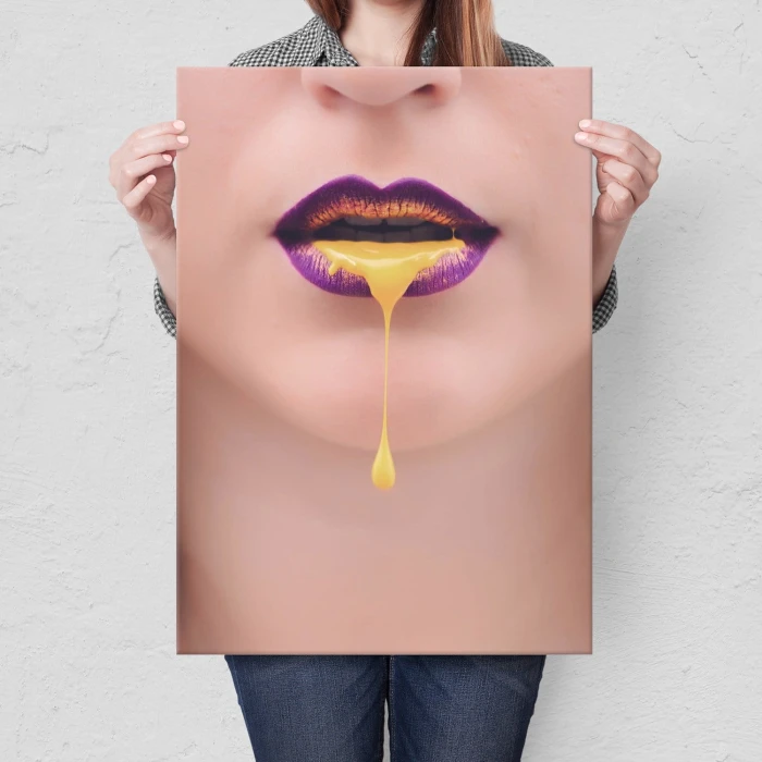 Plakat metalowy Malowane usta Prezent