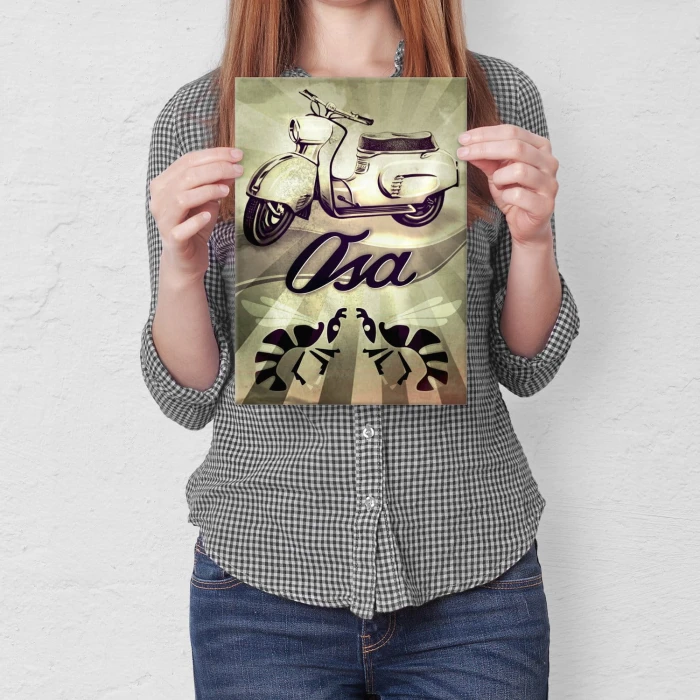 Plakat metalowy Skuter Osa Prezent