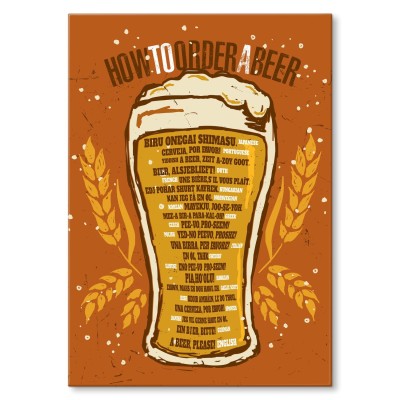 Plakat metalowy Order a beer Prezent