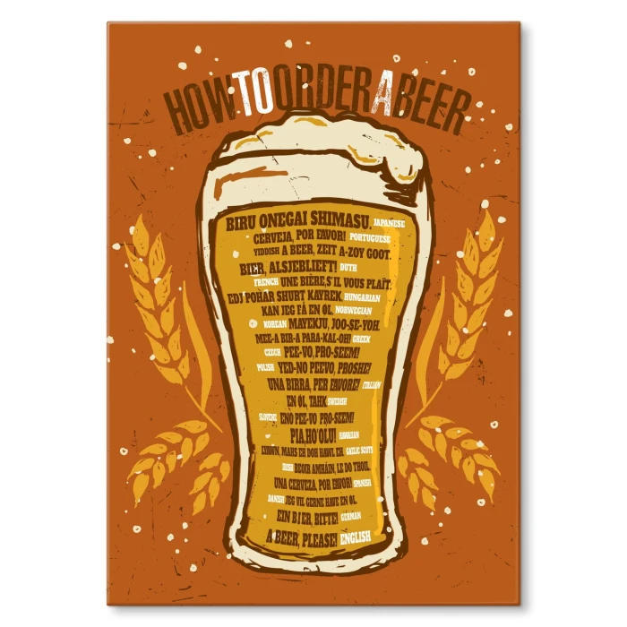Plakat metalowy Order a beer Prezent