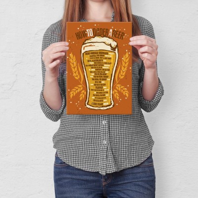 Plakat metalowy Order a beer Prezent