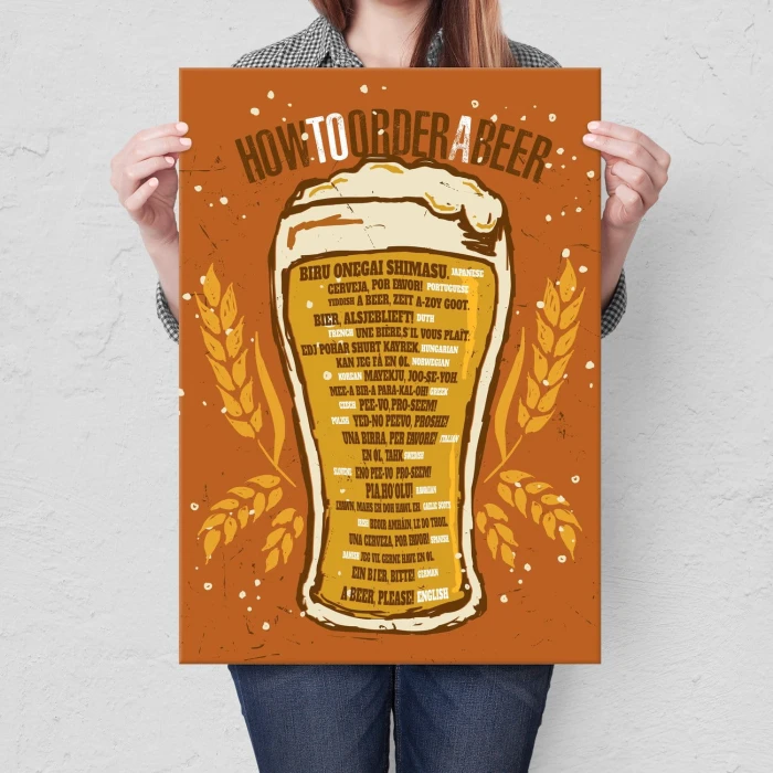 Plakat metalowy Order a beer Prezent