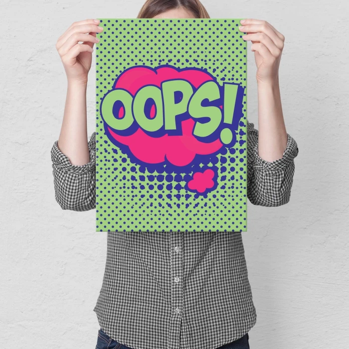 Plakat metalowy Komiksowe oops Prezent
