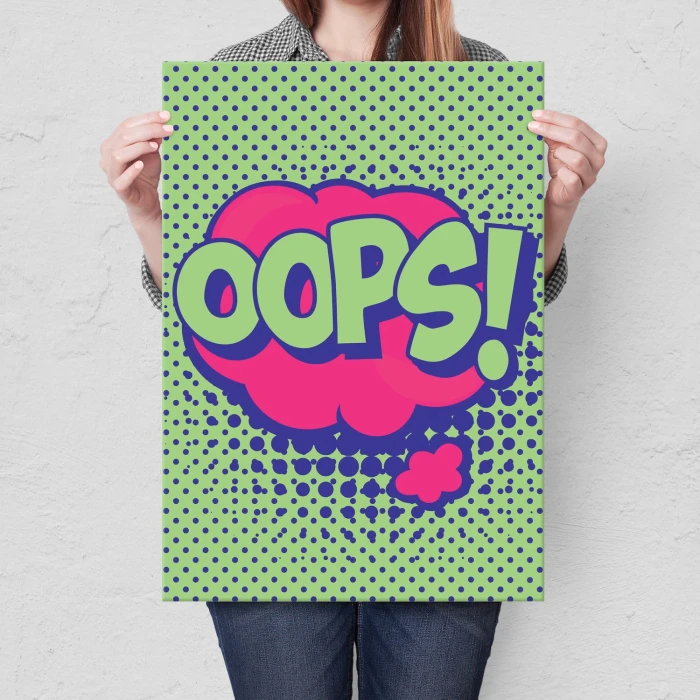 Plakat metalowy Komiksowe oops Prezent