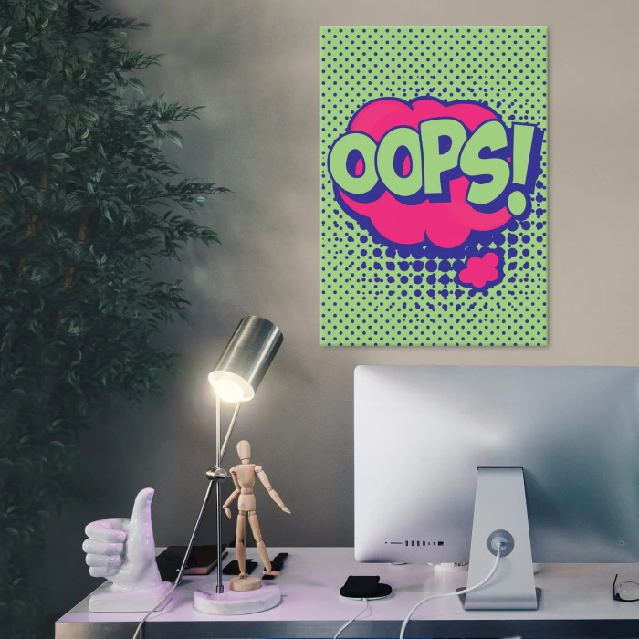 Plakat metalowy Komiksowe oops Prezent