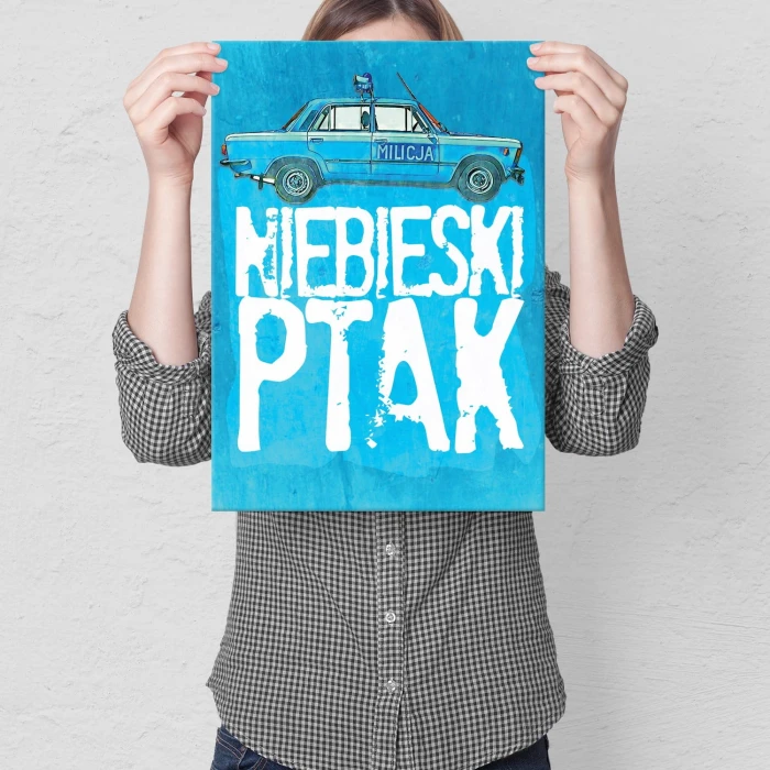 Plakat metalowy Niebieski ptak Prezent