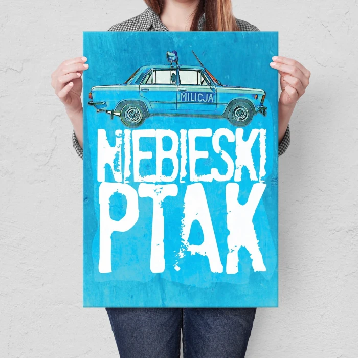 Plakat metalowy Niebieski ptak Prezent