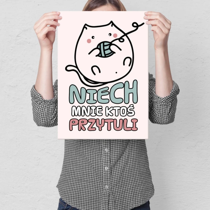 Plakat metalowy Przytul mnie Prezent