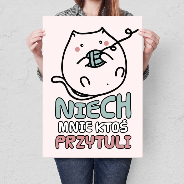 Plakat metalowy Przytul mnie Prezent