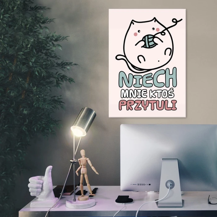 Plakat metalowy Przytul mnie Prezent