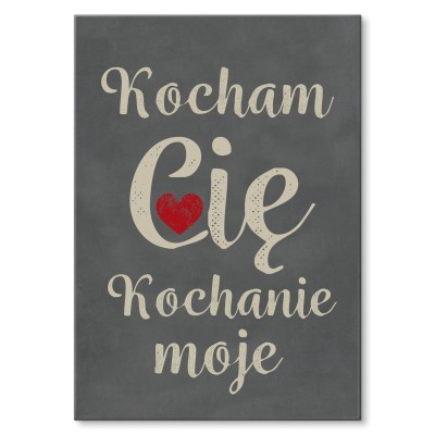 Plakat metalowy Kocham Cię kochanie Prezent