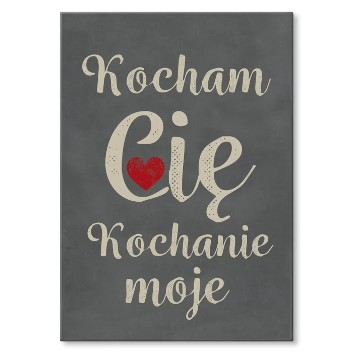 Plakat metalowy Kocham Cię kochanie Prezent