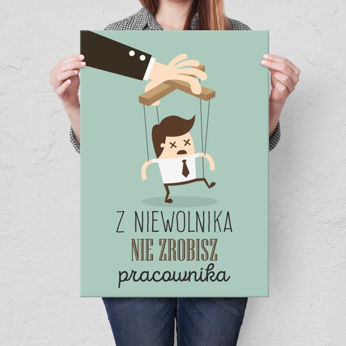 Plakat metalowy Niewolnik pracownik Prezent