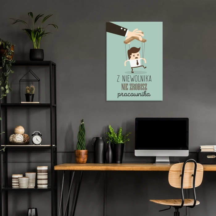Plakat metalowy Niewolnik pracownik Prezent