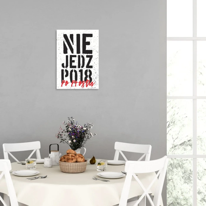 Plakat metalowy Nie jedz po 18 Prezent