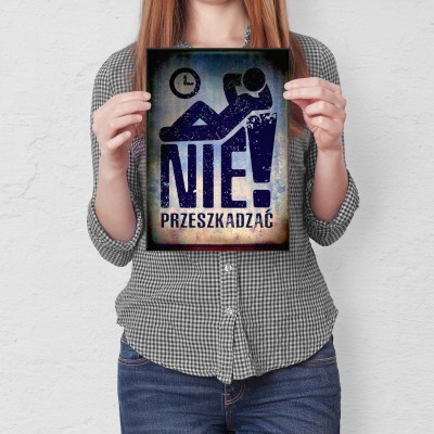 Plakat metalowy Nie przeszkadzać Prezent