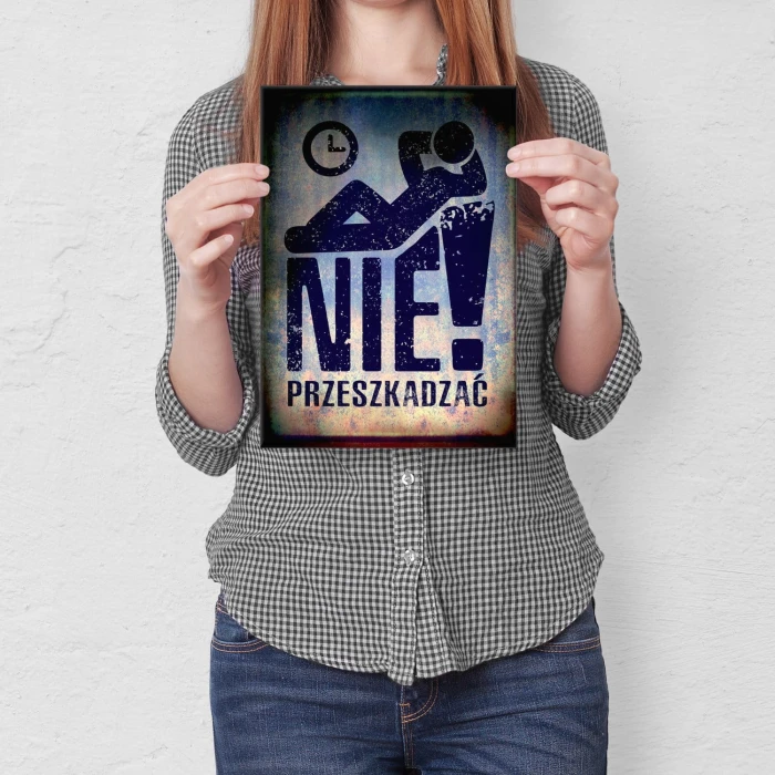 Plakat metalowy Nie przeszkadzać Prezent