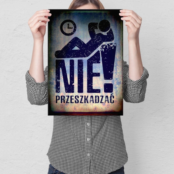 Plakat metalowy Nie przeszkadzać Prezent