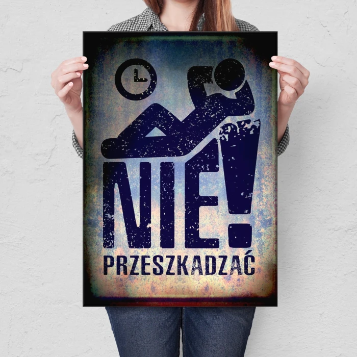 Plakat metalowy Nie przeszkadzać Prezent
