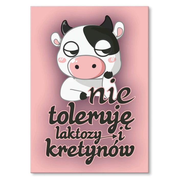 Plakat metalowy Nie toleruję laktozy Prezent