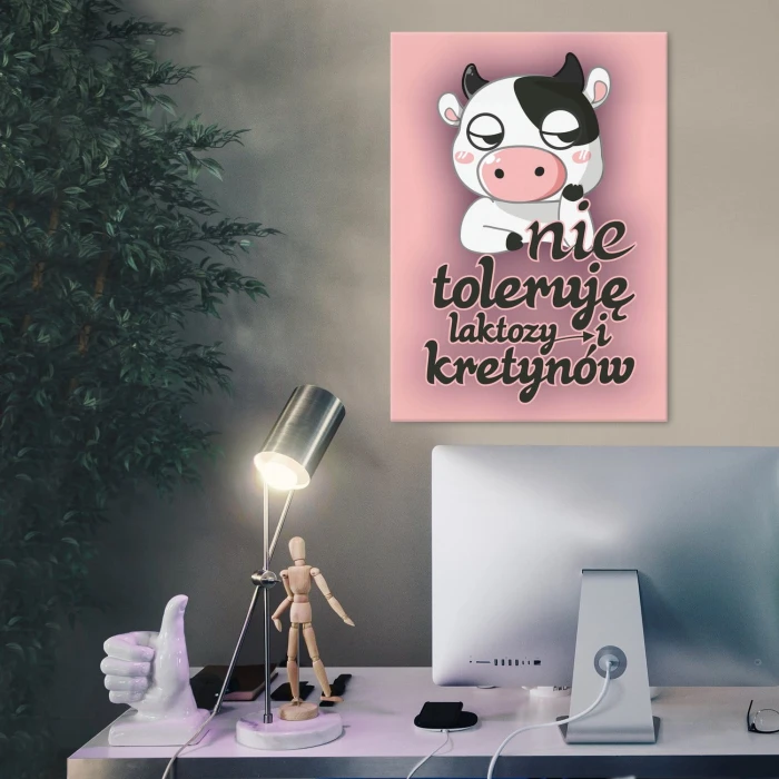 Plakat metalowy Nie toleruję laktozy Prezent