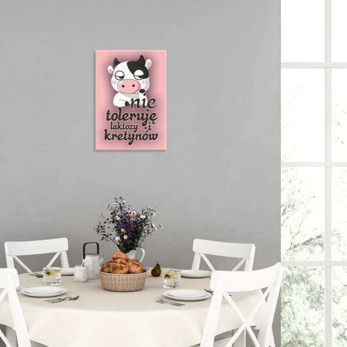 Plakat metalowy Nie toleruję laktozy Prezent