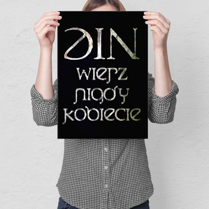 Plakat metalowy Nie wierz nigdy kobiecie Prezent