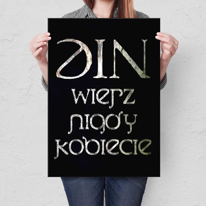 Plakat metalowy Nie wierz nigdy kobiecie Prezent