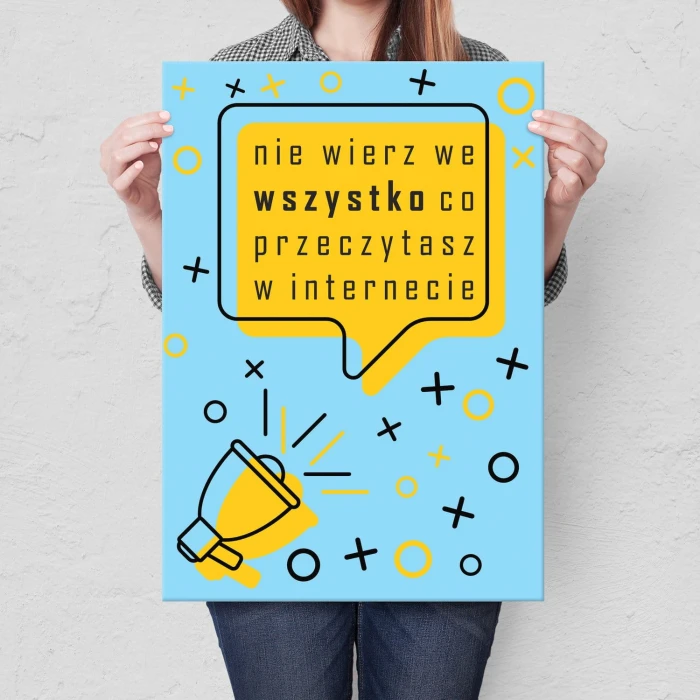 Plakat metalowy Nie wierz w net Prezent