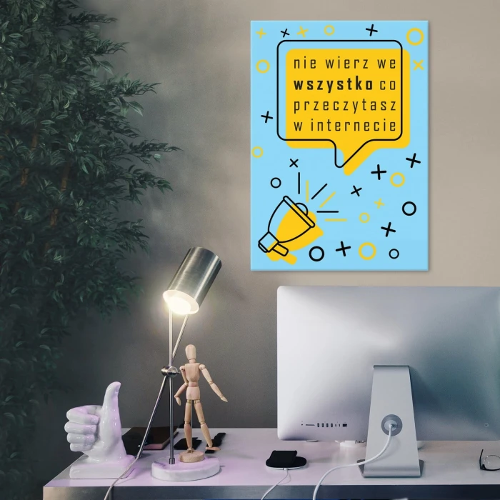 Plakat metalowy Nie wierz w net Prezent