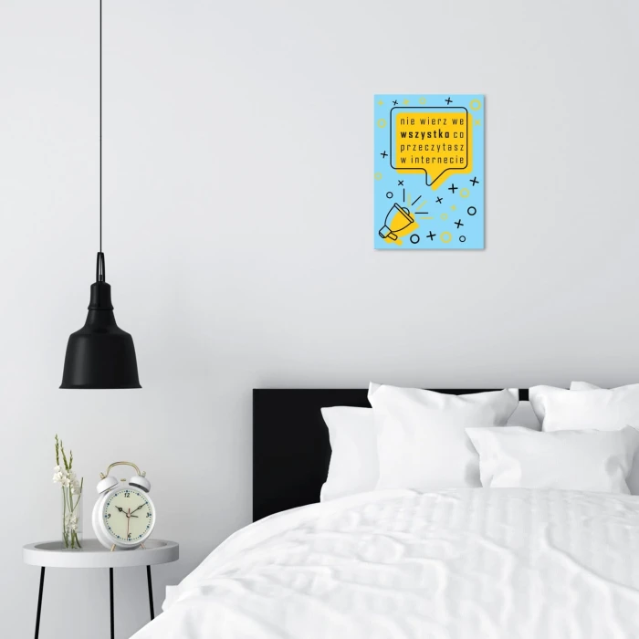 Plakat metalowy Nie wierz w net Prezent