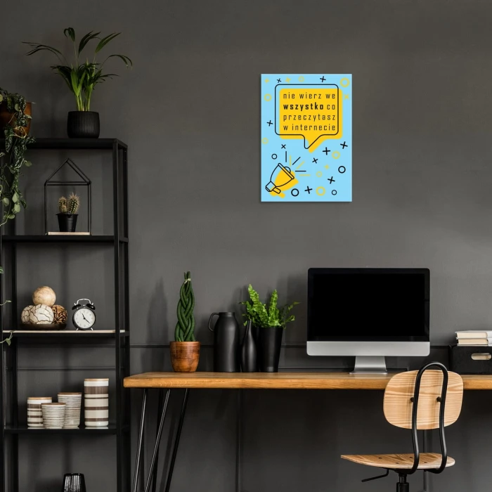 Plakat metalowy Nie wierz w net Prezent