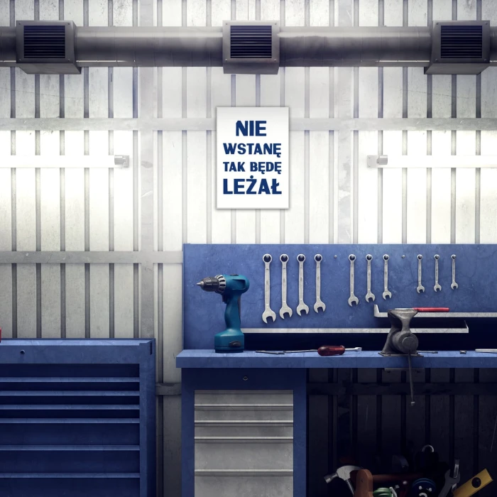 Plakat metalowy Nie wstanę Prezent